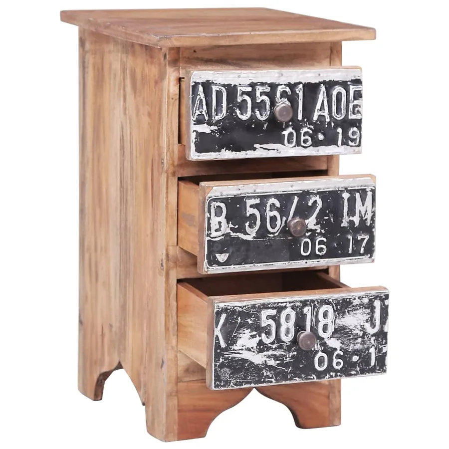 Table de chevet 30x30x51 cm bois d'acajou massif - 2
