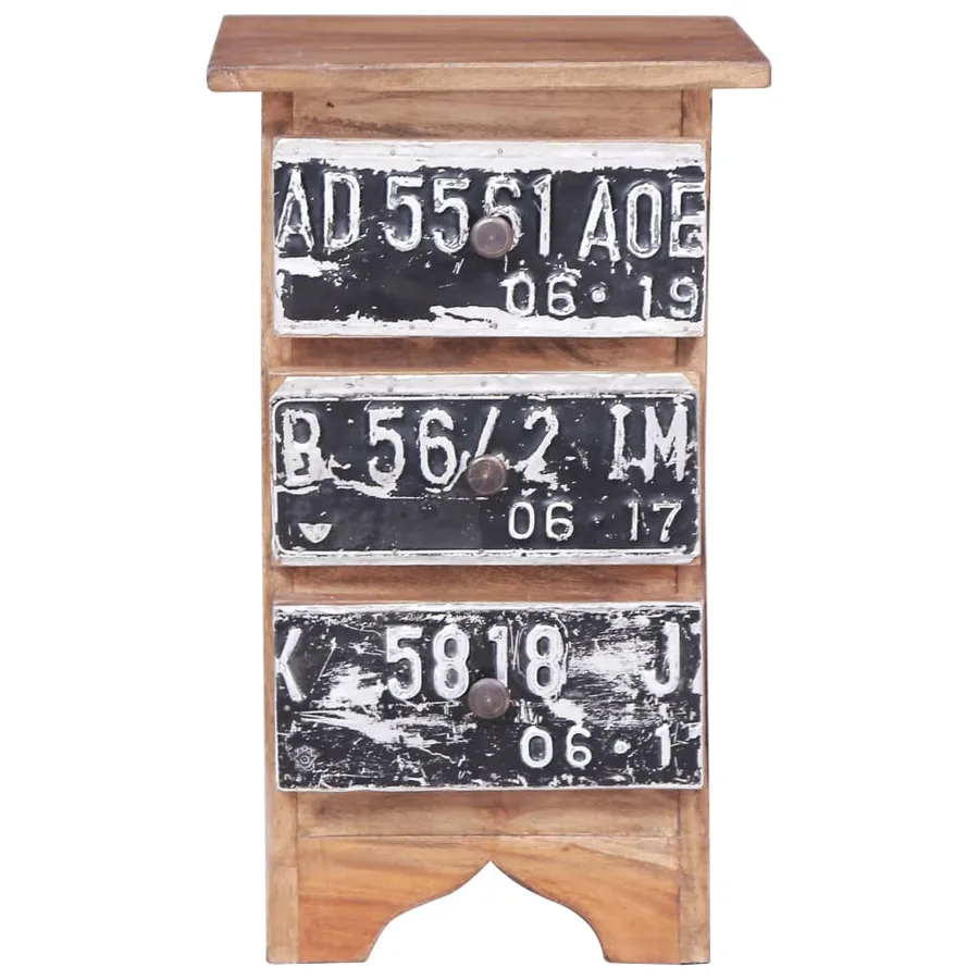 Table de chevet 30x30x51 cm bois d'acajou massif - 3