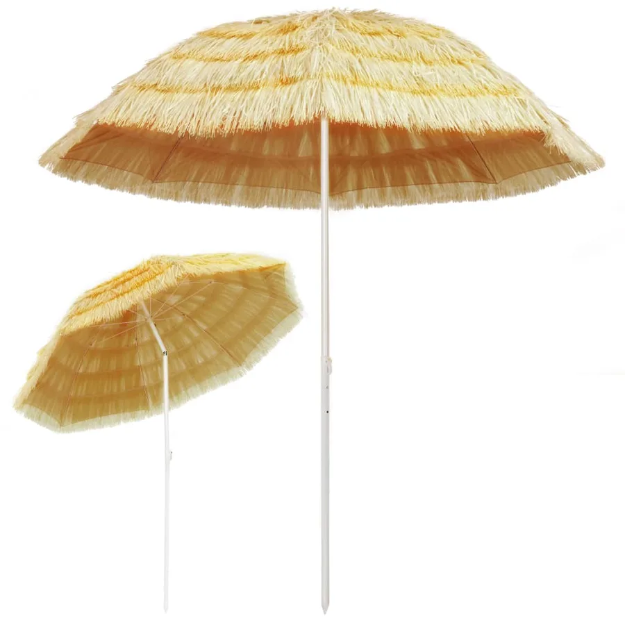 Parasol de plage Naturel 240 cm Style hawaïen - 2