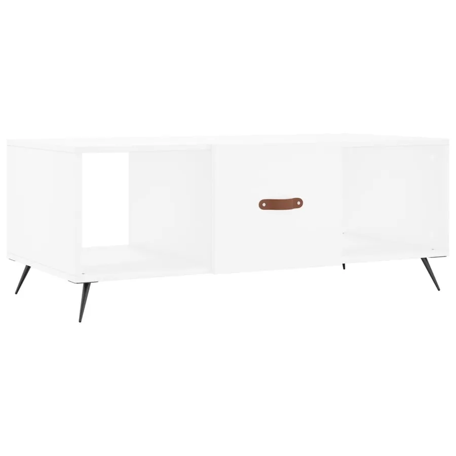 Table basse blanc 102x50x40 cm bois d'ingénierie - 2