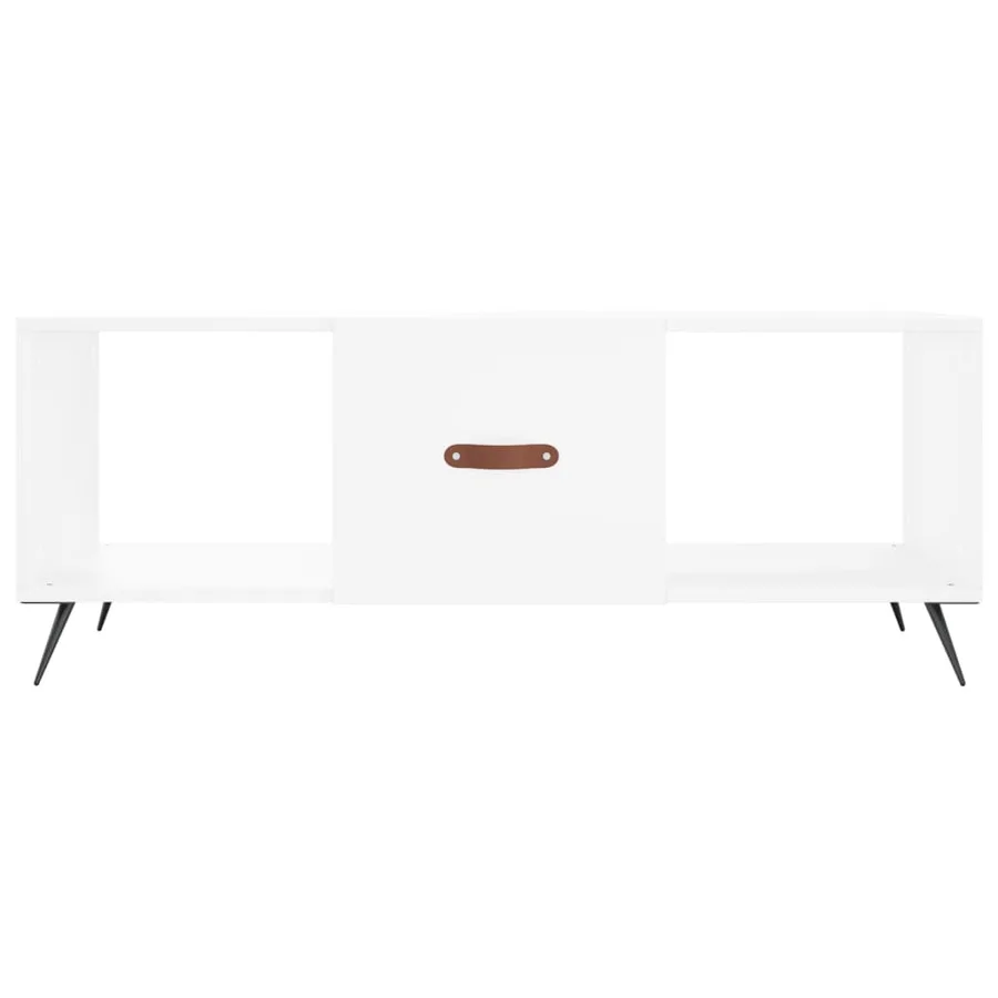 Table basse blanc 102x50x40 cm bois d'ingénierie - 5