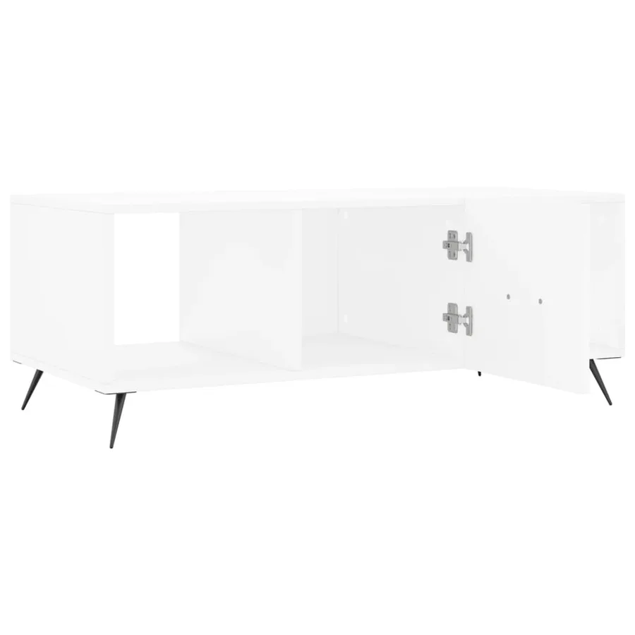 Table basse blanc 102x50x40 cm bois d'ingénierie - 6