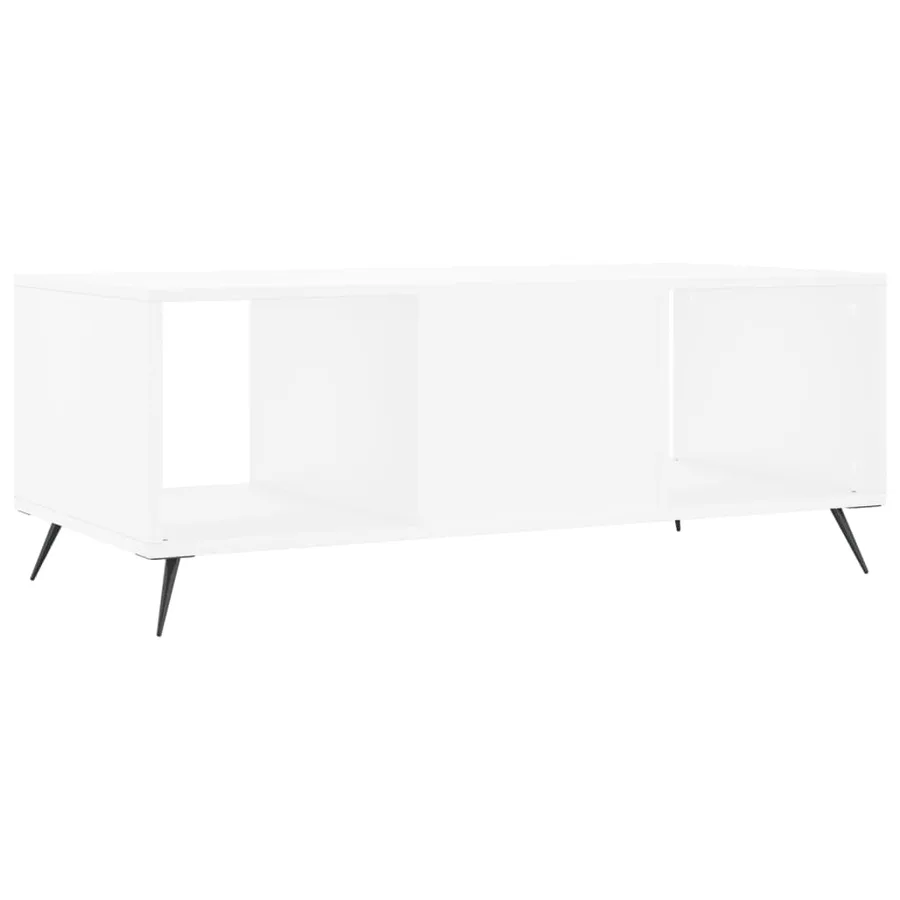 Table basse blanc 102x50x40 cm bois d'ingénierie - 8