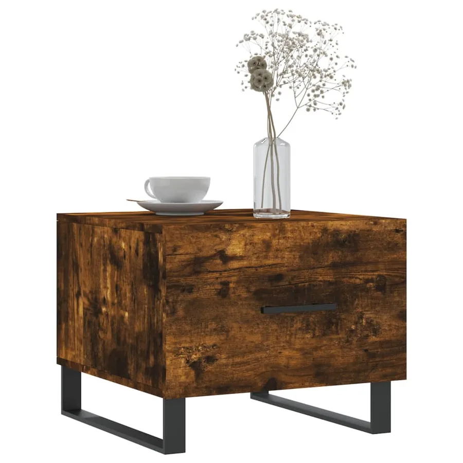 Tables basses 2 pcs chêne fumé 50x50x40 cm bois d'ingénierie - 3