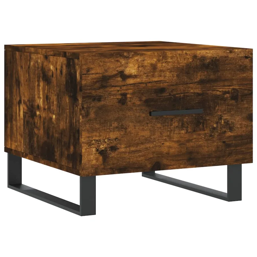 Tables basses 2 pcs chêne fumé 50x50x40 cm bois d'ingénierie - 5
