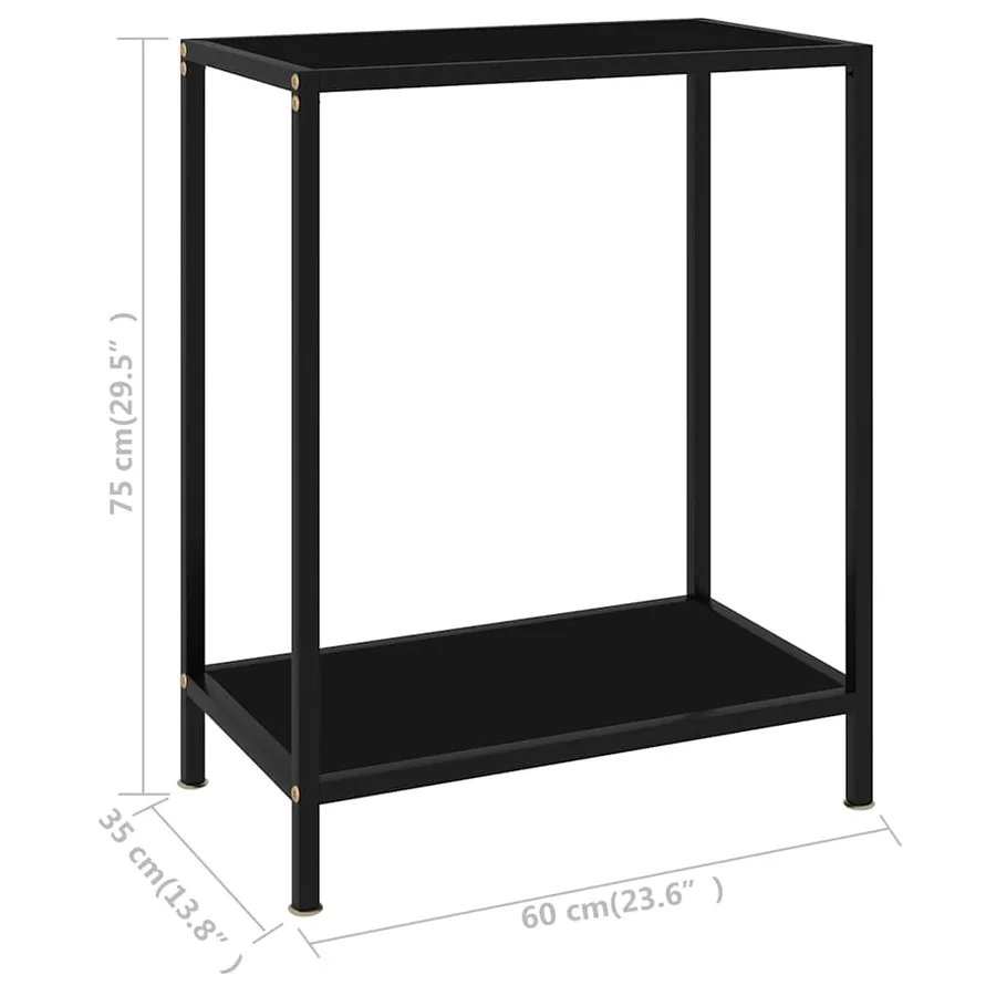 Table console Noir 60x35x75 cm Verre trempé - 6