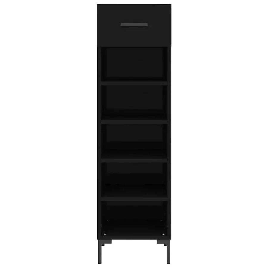 Armoire à chaussures noir 30x35x105 cm bois d'ingénierie - 6