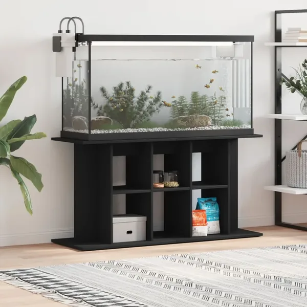 Support pour aquarium noir 120x40x60 cm bois d'ingénierie
