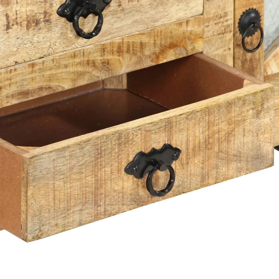 Meuble TV 110x30x45 cm Bois de manguier brut - 6