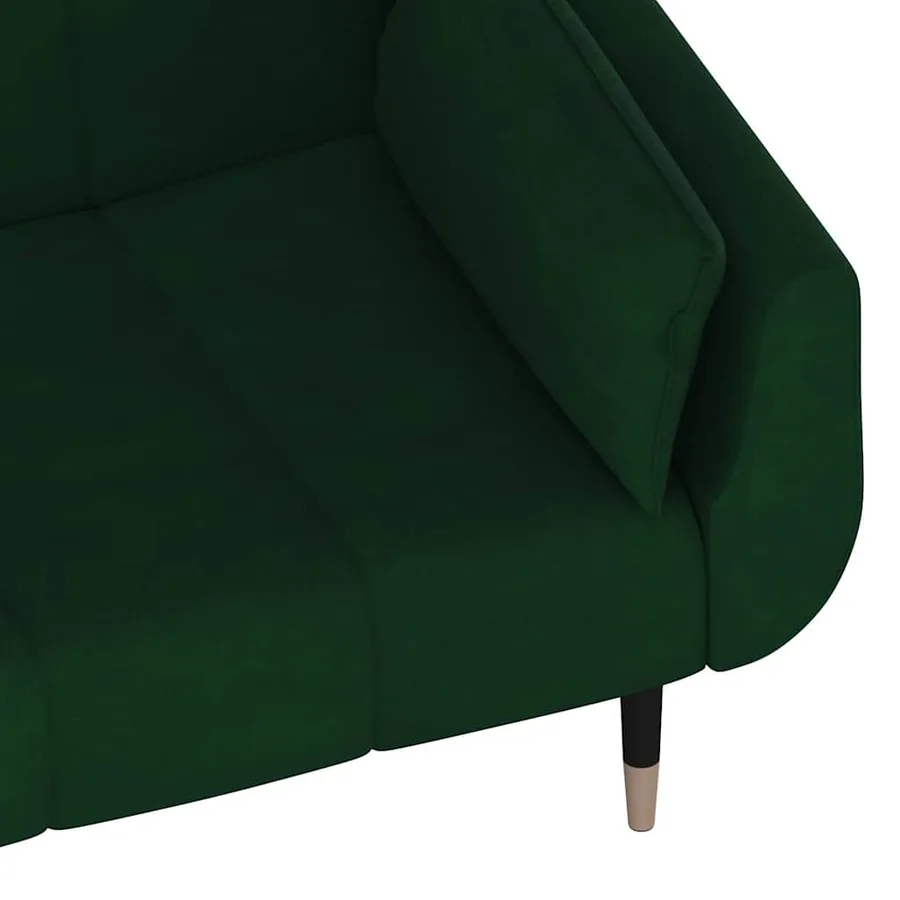 Canapé-lit à 2 places avec deux oreillers Vert foncé Velours - 10