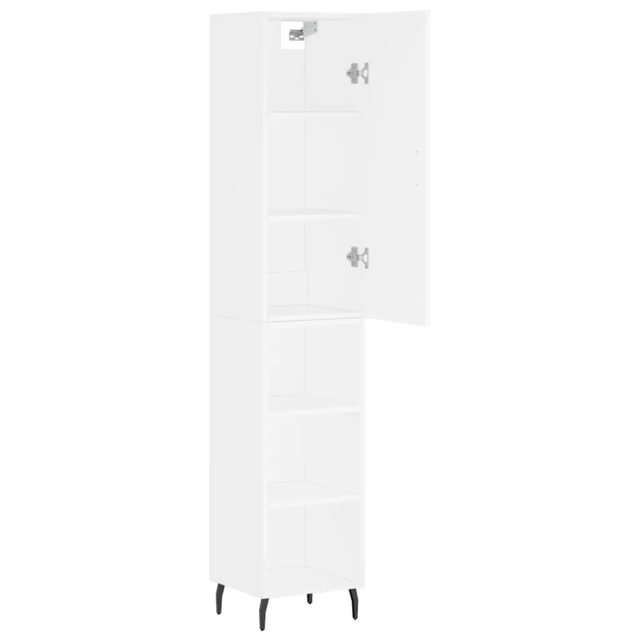Buffet haut Blanc 34,5x34x180 cm Bois d'ingénierie - 4