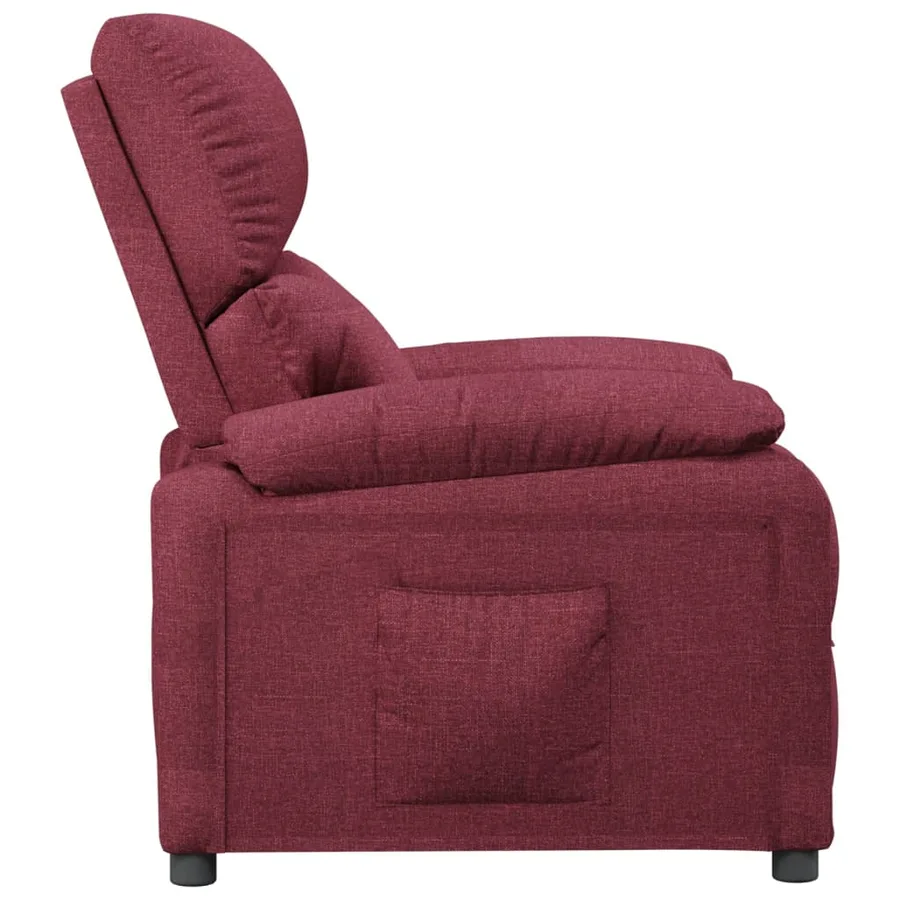 Fauteuil inclinable Rouge bordeaux Tissu - 4