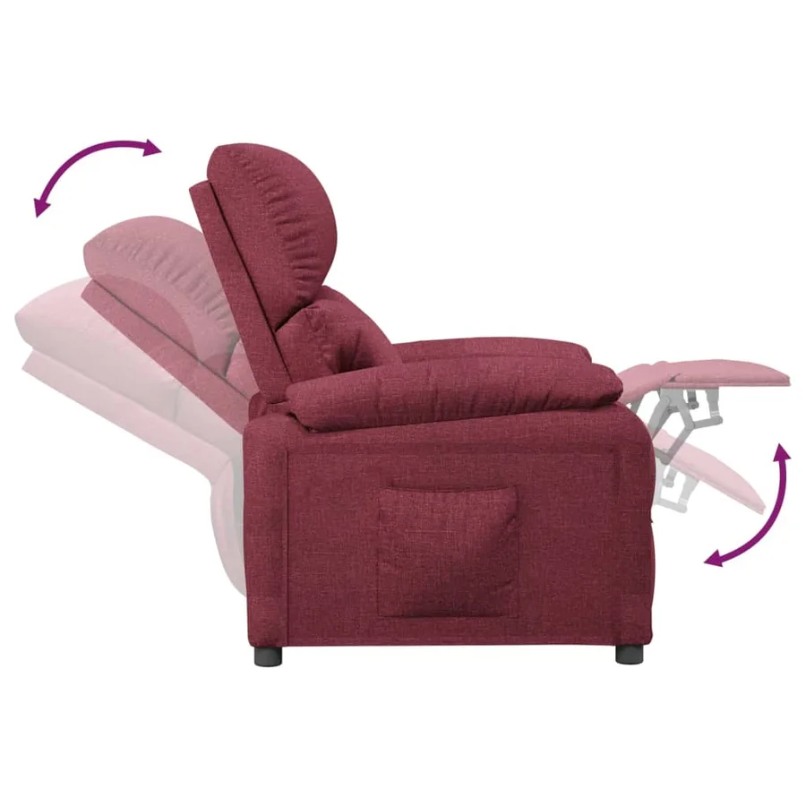 Fauteuil inclinable Rouge bordeaux Tissu - 6