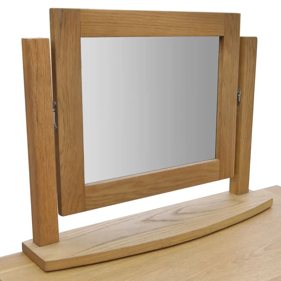 Coiffeuse avec tabouret Bois de chêne massif - 3