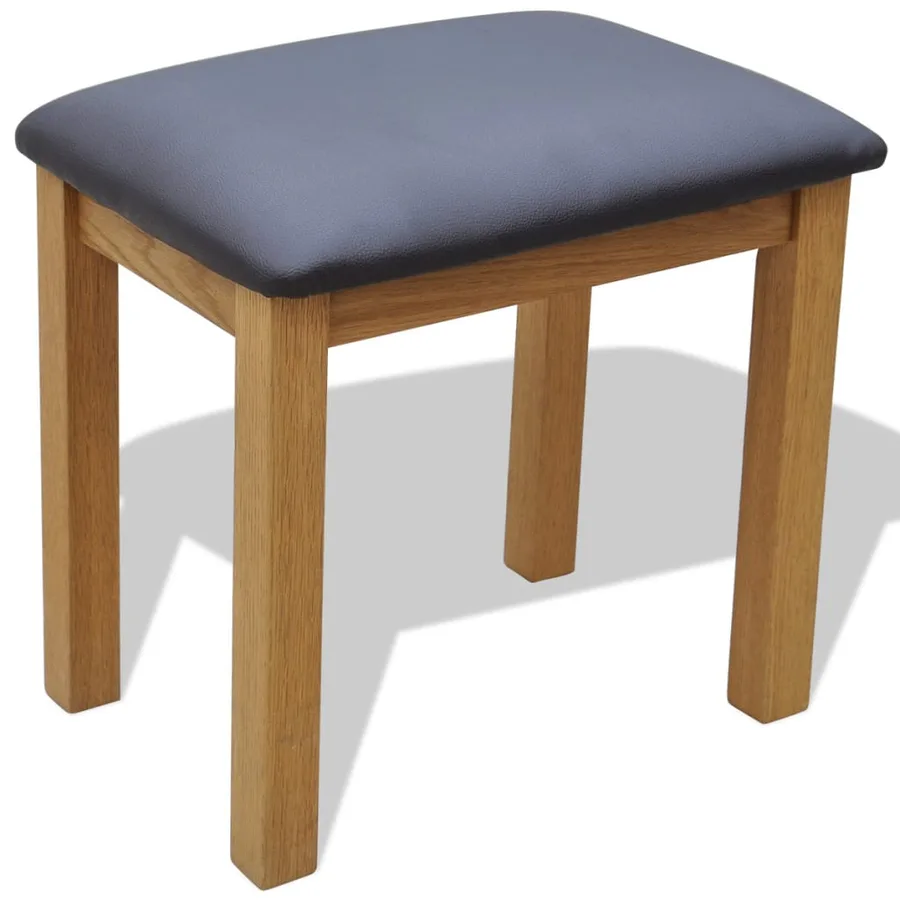 Coiffeuse avec tabouret Bois de chêne massif - 4