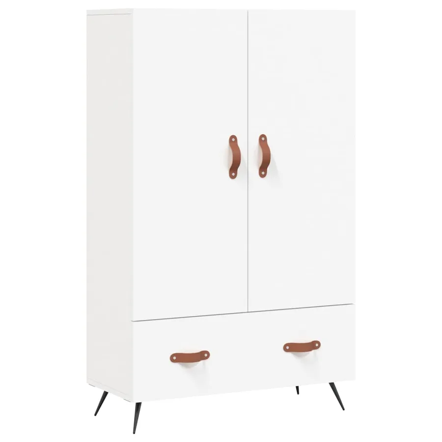 Buffet haut blanc 69,5x31x115 cm bois d'ingénierie - 2