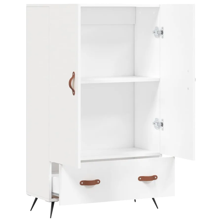 Buffet haut blanc 69,5x31x115 cm bois d'ingénierie - 5