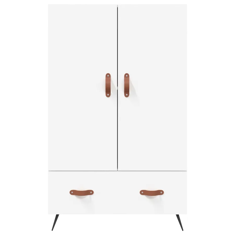 Buffet haut blanc 69,5x31x115 cm bois d'ingénierie - 6
