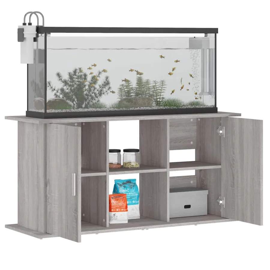 Support pour aquarium sonoma gris 121x41x58cm bois d'ingénierie - 4