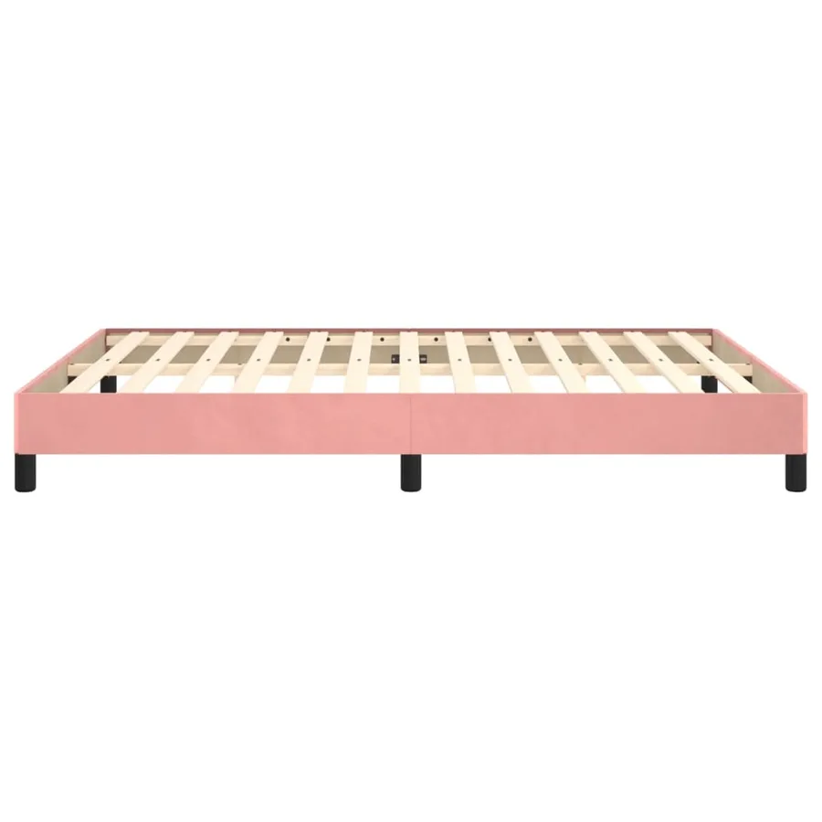Cadre de lit sans matelas rose 140x190 cm velours - 6