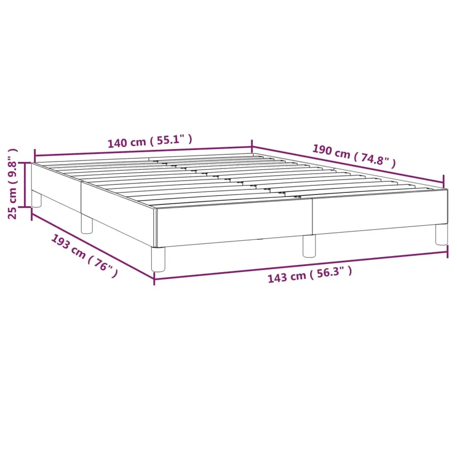 Cadre de lit sans matelas rose 140x190 cm velours - 9