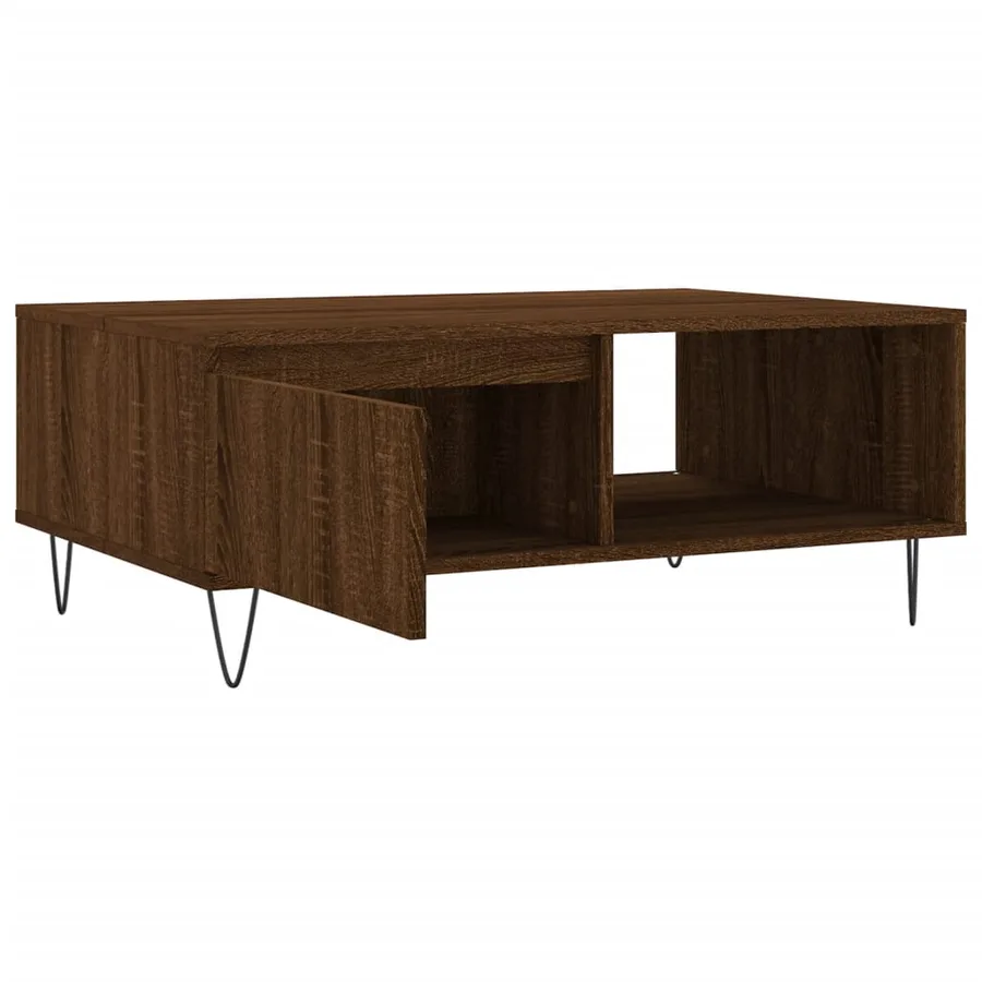 Table basse chêne marron 90x60x35 cm bois d'ingénierie - 6