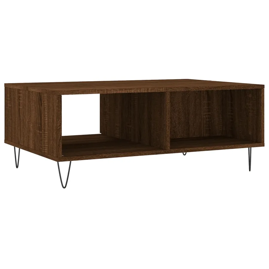 Table basse chêne marron 90x60x35 cm bois d'ingénierie - 8