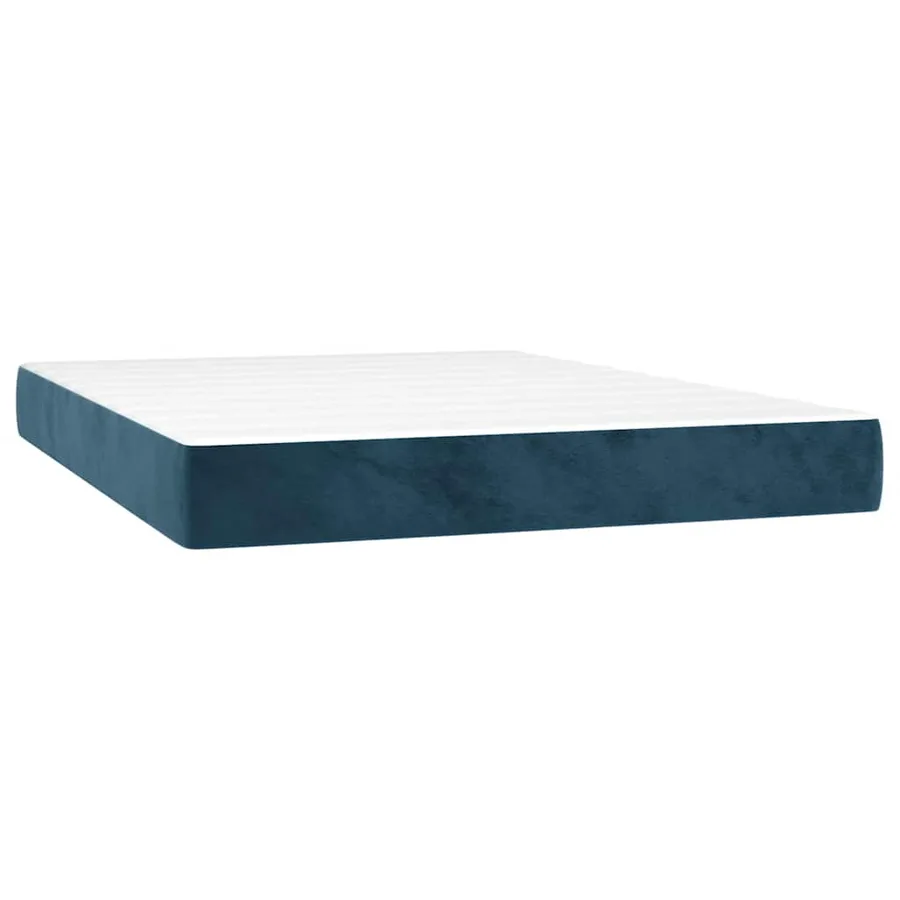 Sommier à lattes de lit avec matelas LED Bleu foncé 140x190 cm - 6