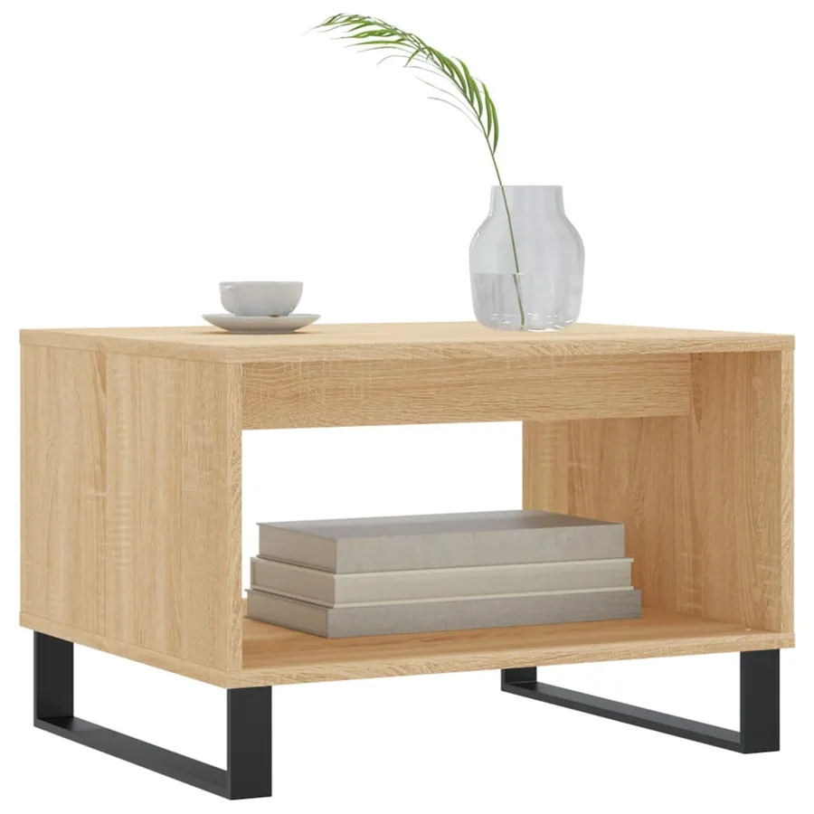 Table basse chêne sonoma 60x50x40 cm bois d'ingénierie - 3