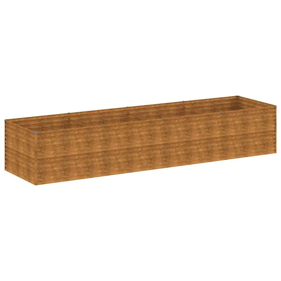 Lit surélevé de jardin 386x100x69 cm acier corten - 2