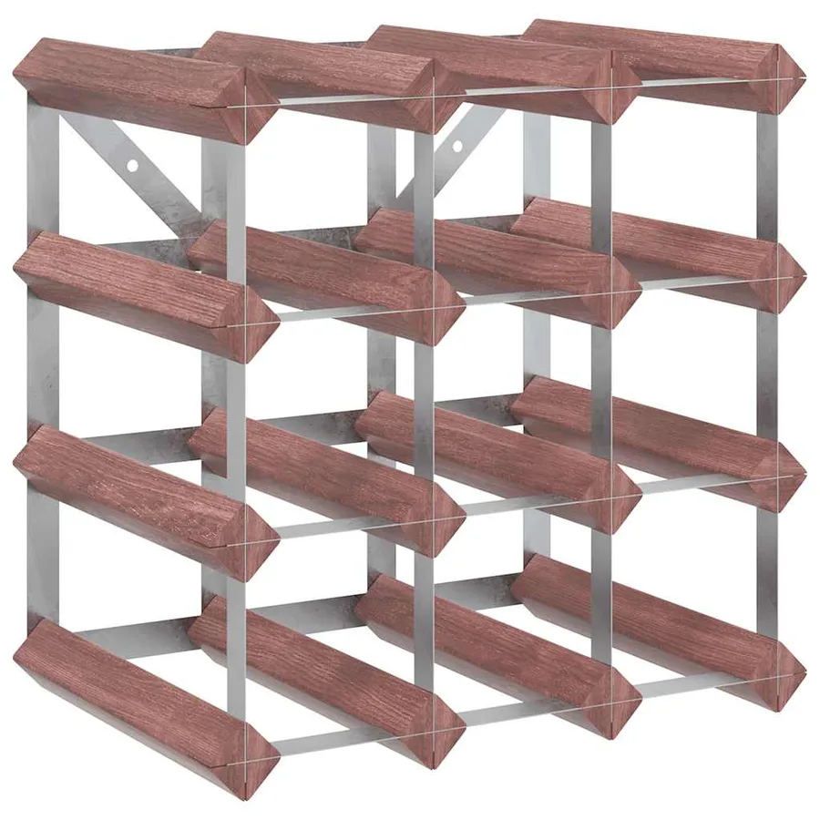 Casier à bouteilles pour 12 bouteilles Marron Bois pin solide - 2