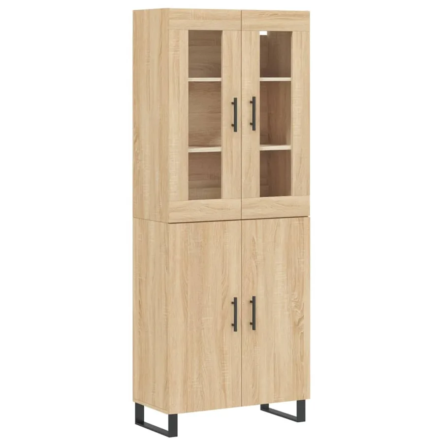 Buffet haut Chêne sonoma 69,5x34x180 cm Bois d'ingénierie - 2
