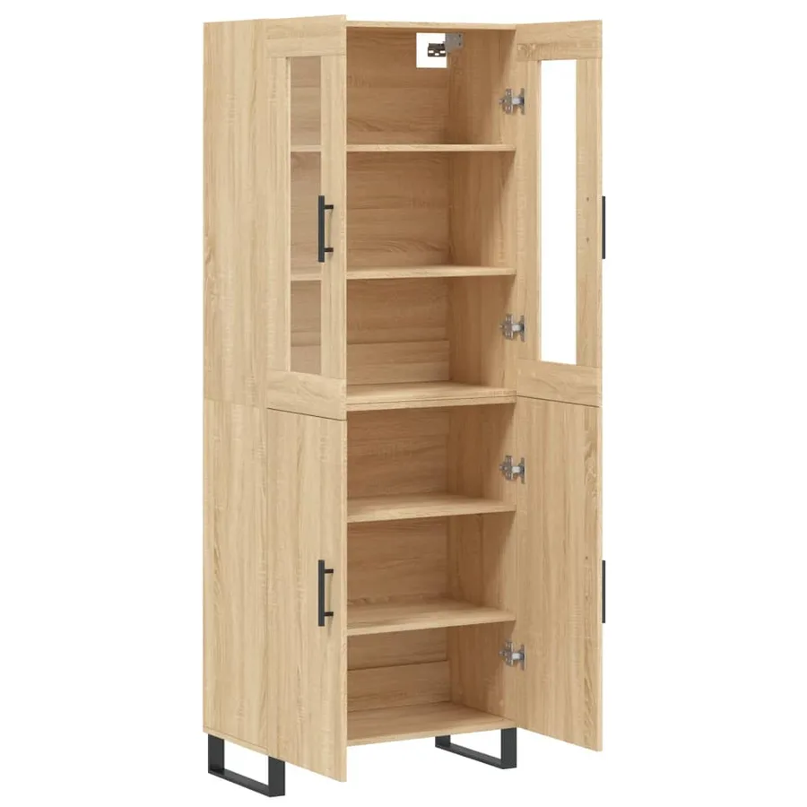 Buffet haut Chêne sonoma 69,5x34x180 cm Bois d'ingénierie - 4