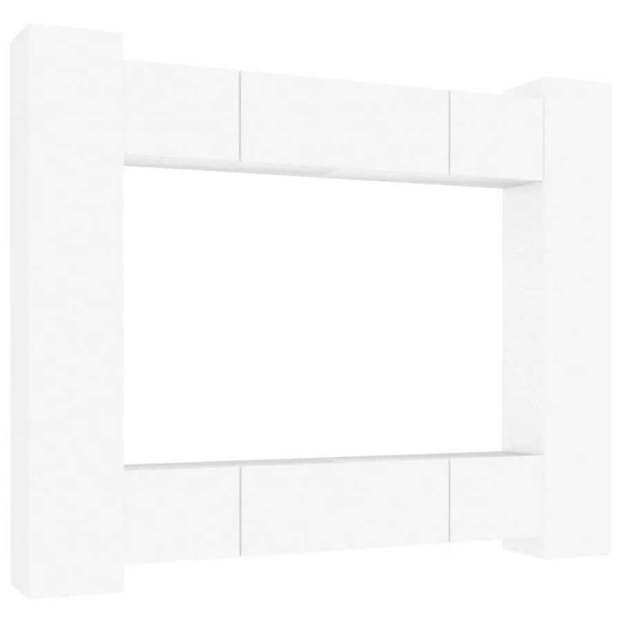 Ensemble de meubles TV 8 pcs Blanc Bois d'ingénierie - 2