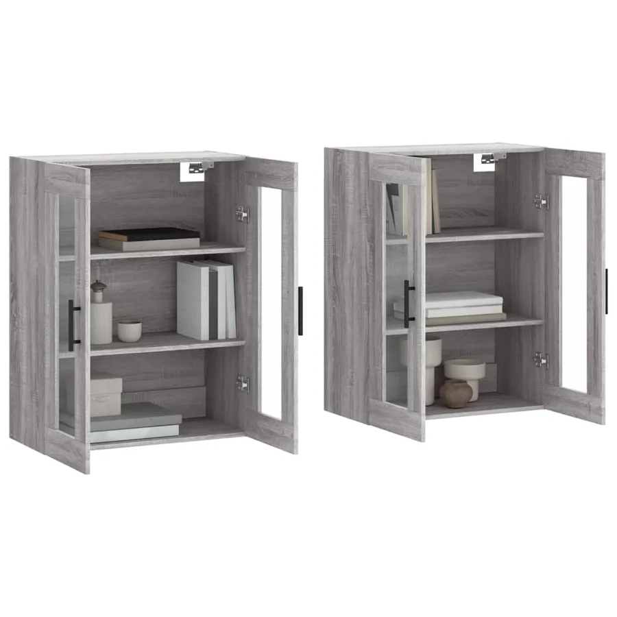 Armoires murales 2 pcs sonoma gris bois d'ingénierie - 3