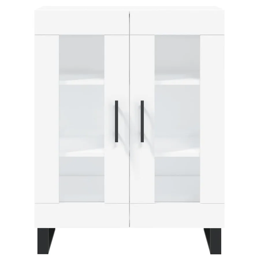 Buffet haut Blanc 69,5x34x180 cm Bois d'ingénierie - 8