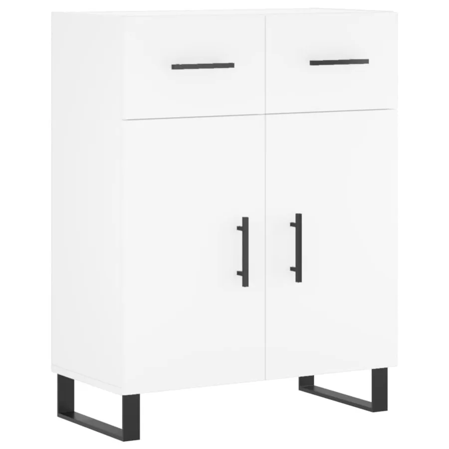 Buffet haut Blanc 69,5x34x180 cm Bois d'ingénierie - 7