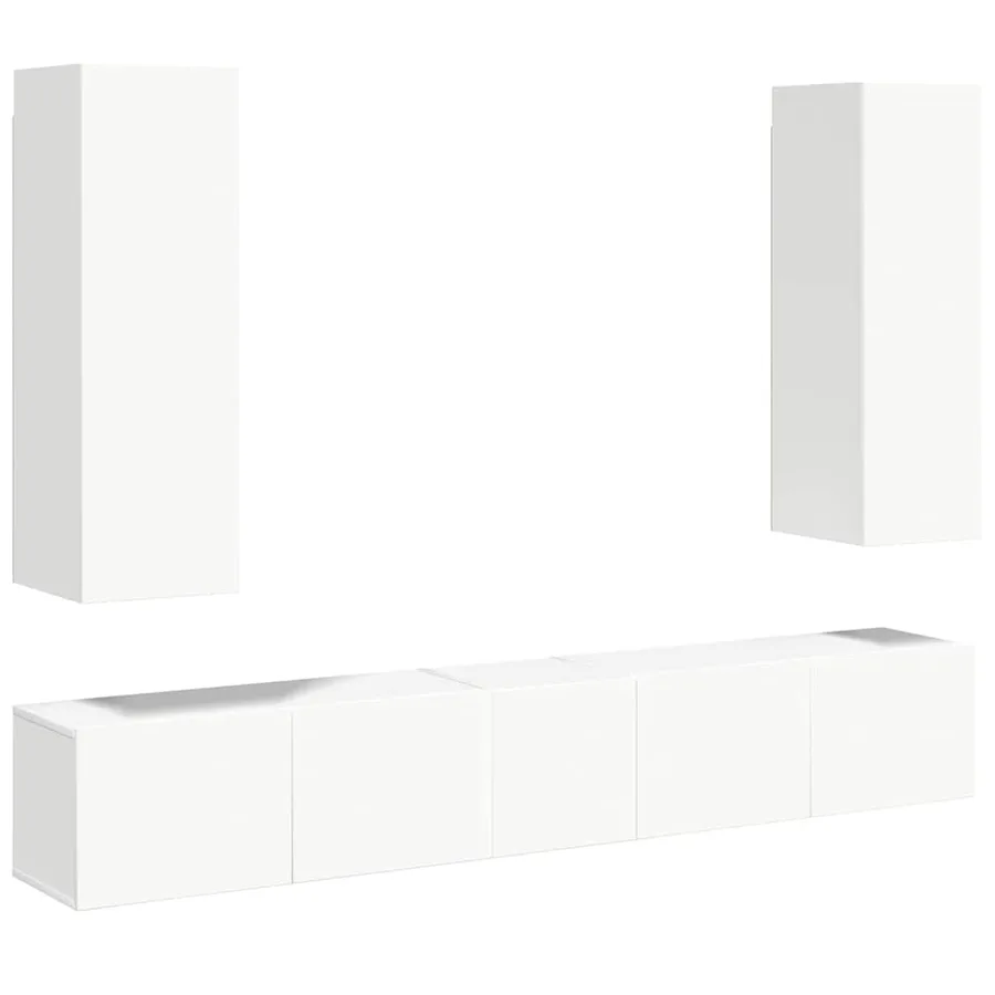 Ensemble de meubles TV 5 pcs Blanc Bois d'ingénierie - 6