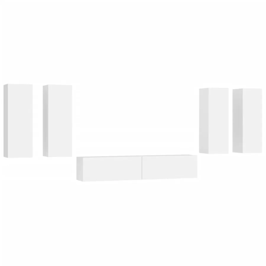 Ensemble de meubles TV 6 pcs Blanc Bois d'ingénierie - 2