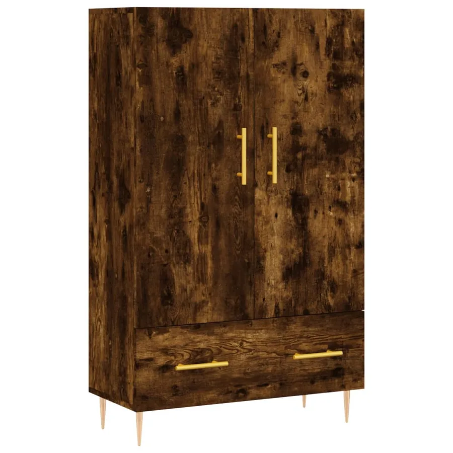 Buffet haut chêne fumé 69,5x31x115 cm bois d'ingénierie - 2