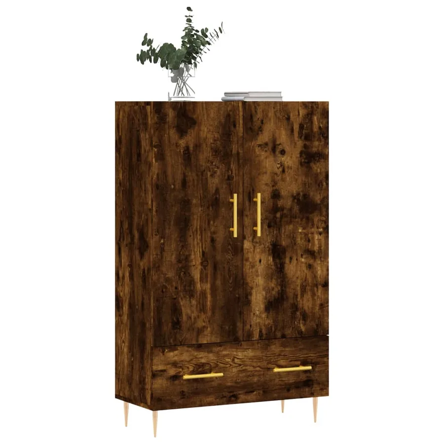 Buffet haut chêne fumé 69,5x31x115 cm bois d'ingénierie - 3