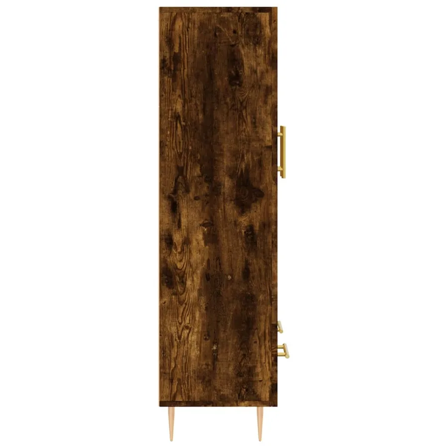 Buffet haut chêne fumé 69,5x31x115 cm bois d'ingénierie - 7