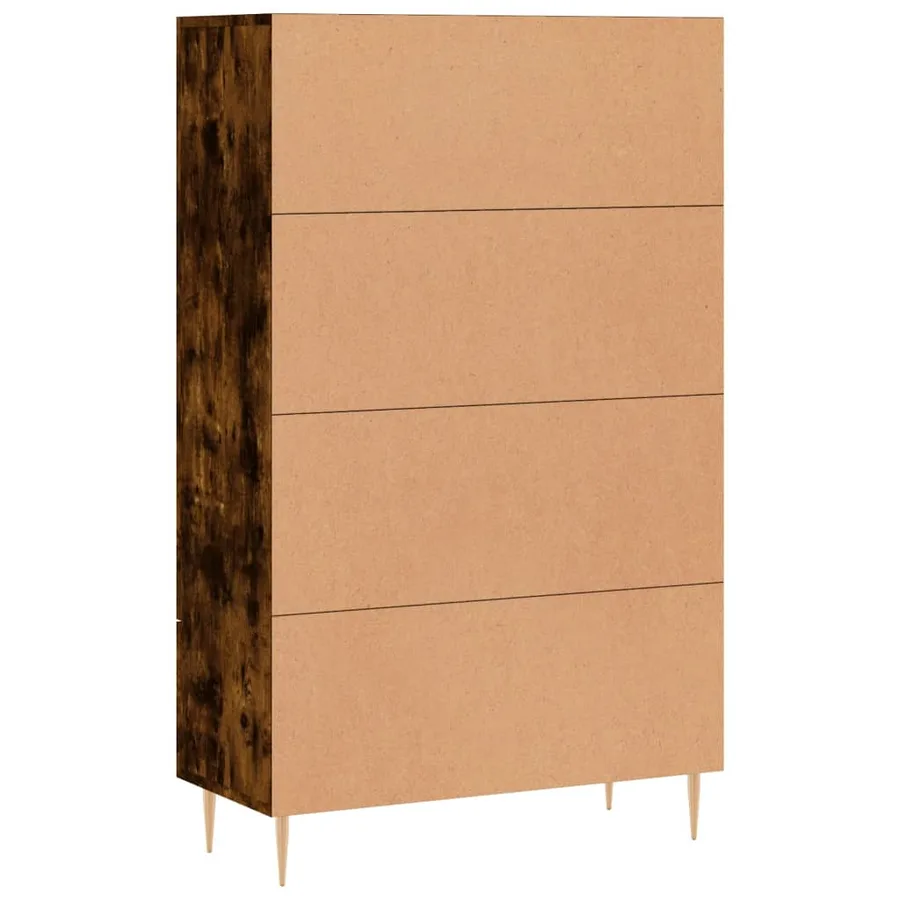 Buffet haut chêne fumé 69,5x31x115 cm bois d'ingénierie - 8