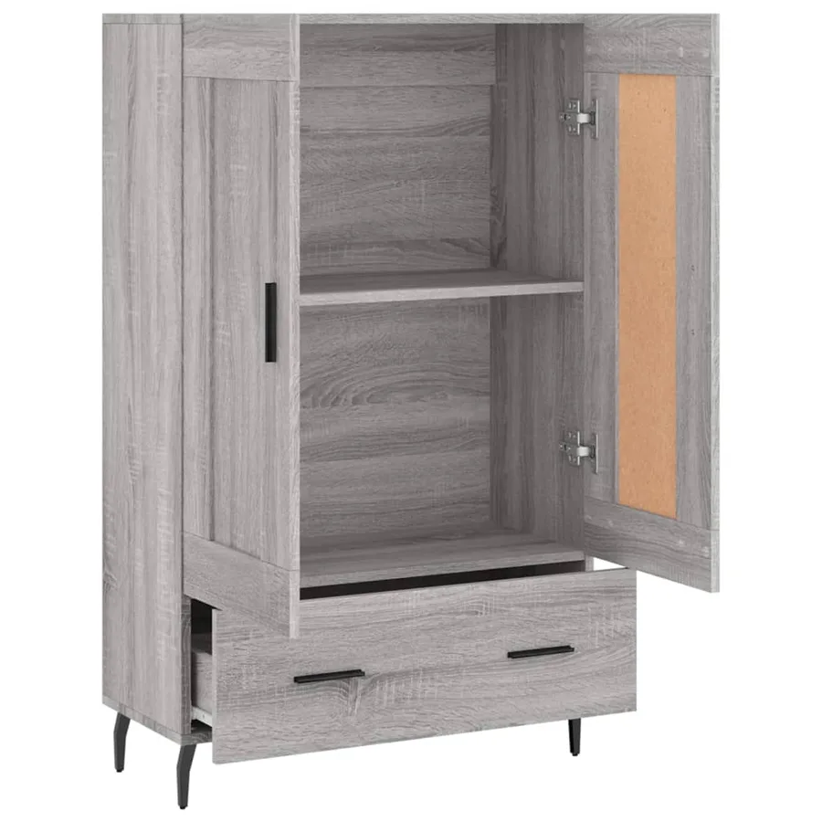 Buffet haut sonoma gris 69,5x31x115 cm bois d'ingénierie - 6