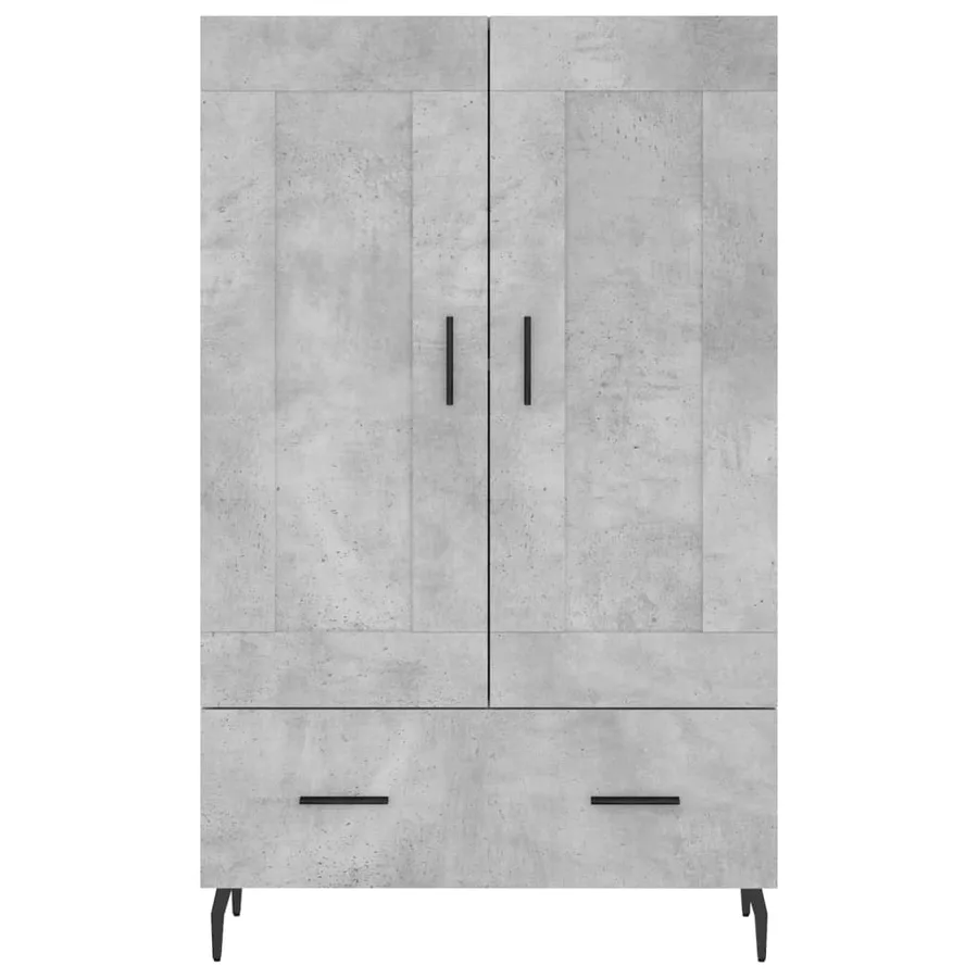 Buffet haut gris béton 69,5x31x115 cm bois d'ingénierie - 5