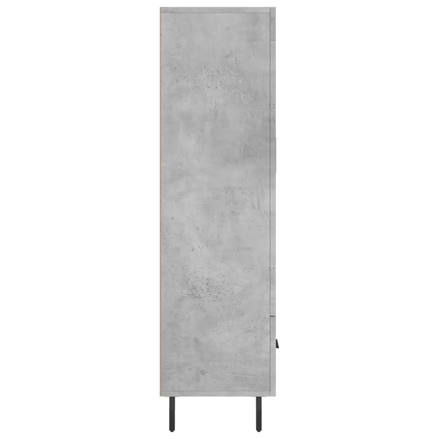 Buffet haut gris béton 69,5x31x115 cm bois d'ingénierie - 7
