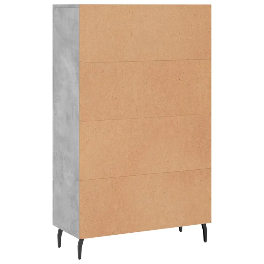 Buffet haut gris béton 69,5x31x115 cm bois d'ingénierie - 8