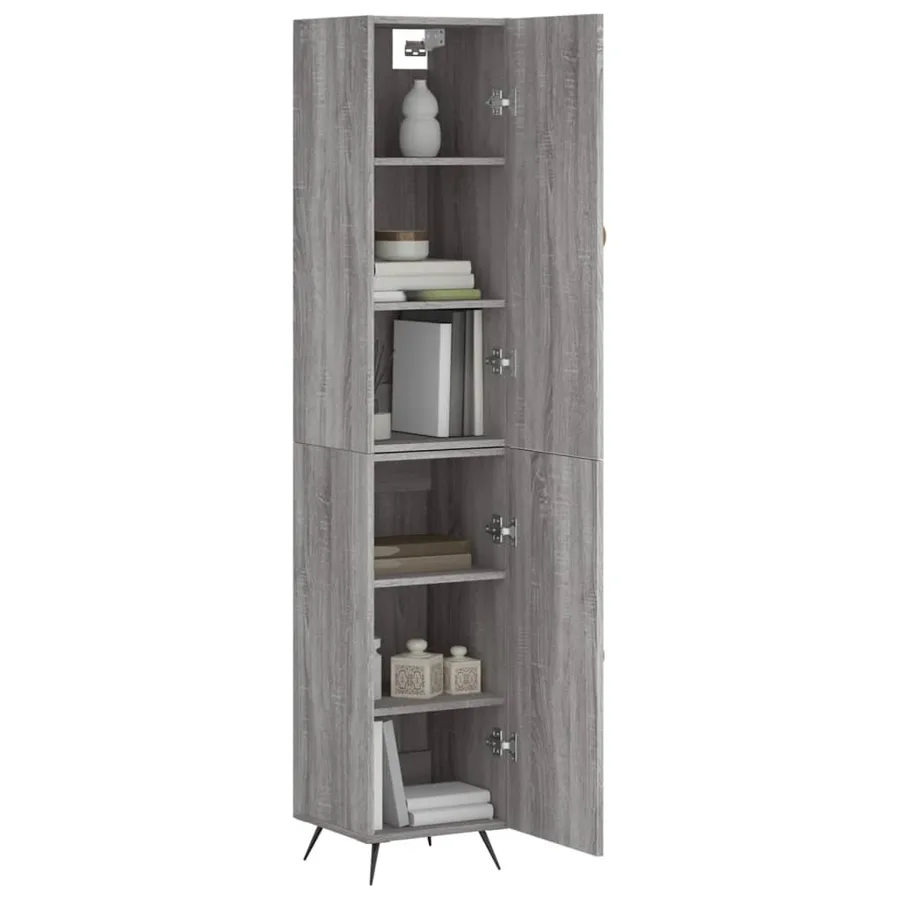 Buffet haut Sonoma gris 34,5x34x180 cm Bois d'ingénierie - 3