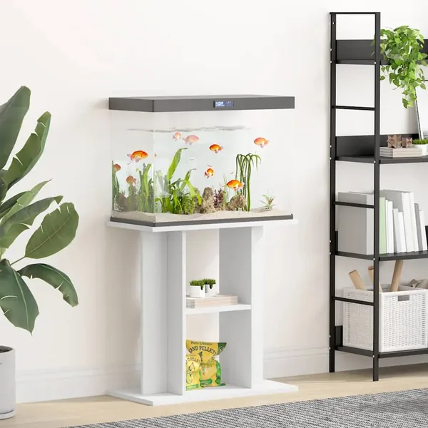 Support pour aquarium blanc 60x30x60 cm bois d'ingénierie