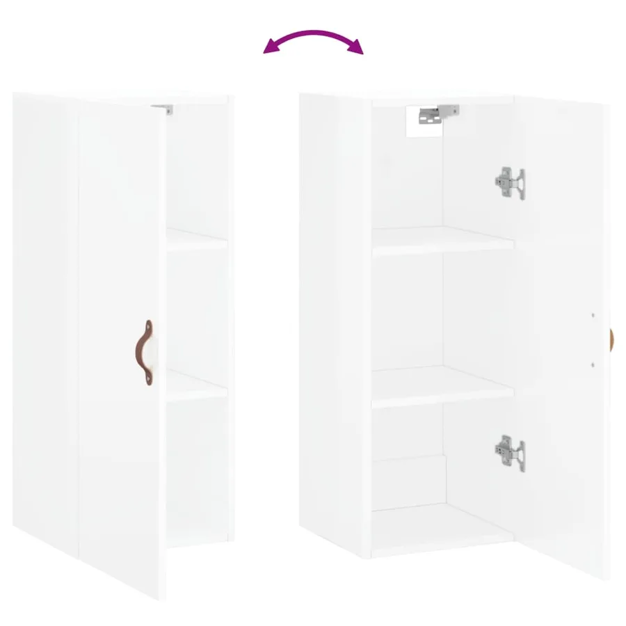 Armoire murale blanc brillant 34,5x34x90 cm - 10
